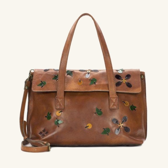PATRICIA NASH ASTI SATCHEL DIP DYE APPLIQUE TAN - Picture 1 of 12